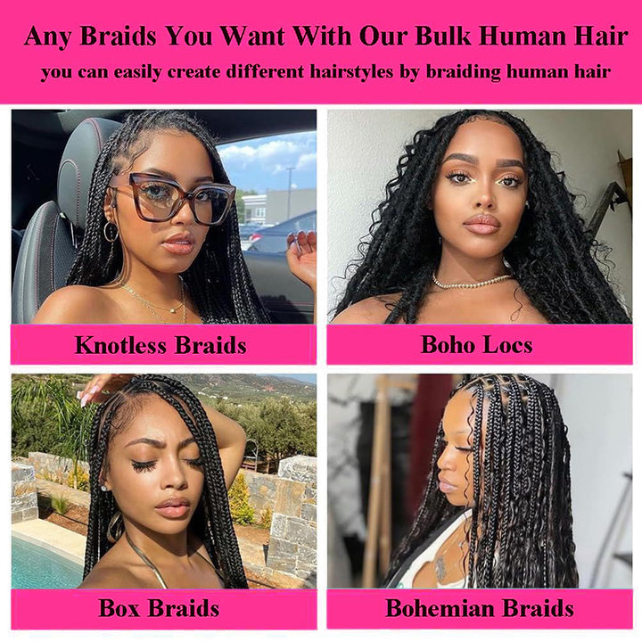 Allove Loose Deep Wave Bulk Human Hair Extensions For Braiding - AlloveHair