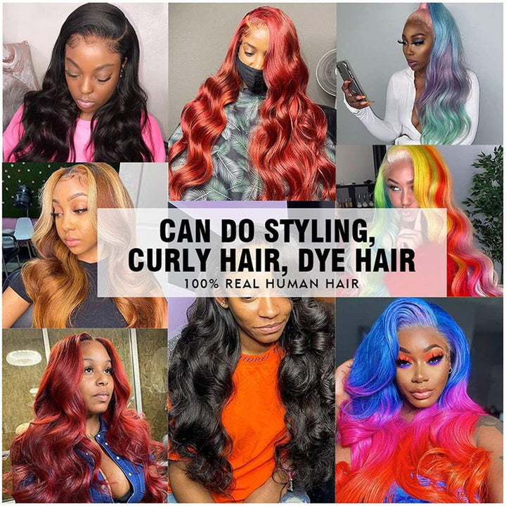 Allove HD Lace Wig 30 inch Body Wave Human Hair Wear and Go Wigs For Women