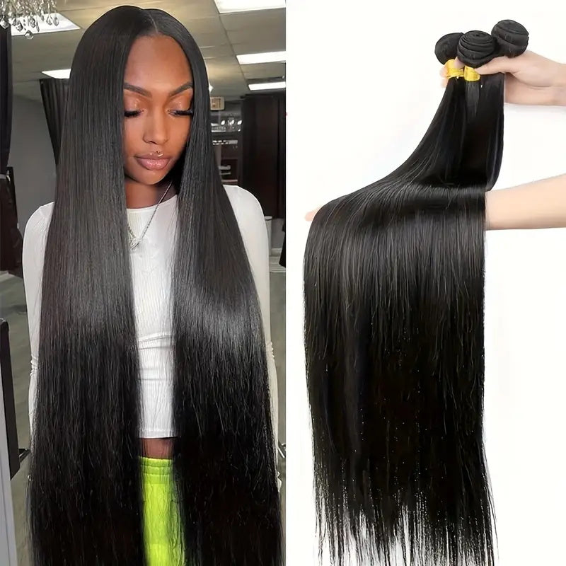 Allove Brazilian 3 Bundles Straight Virgin Human Hair Extensions