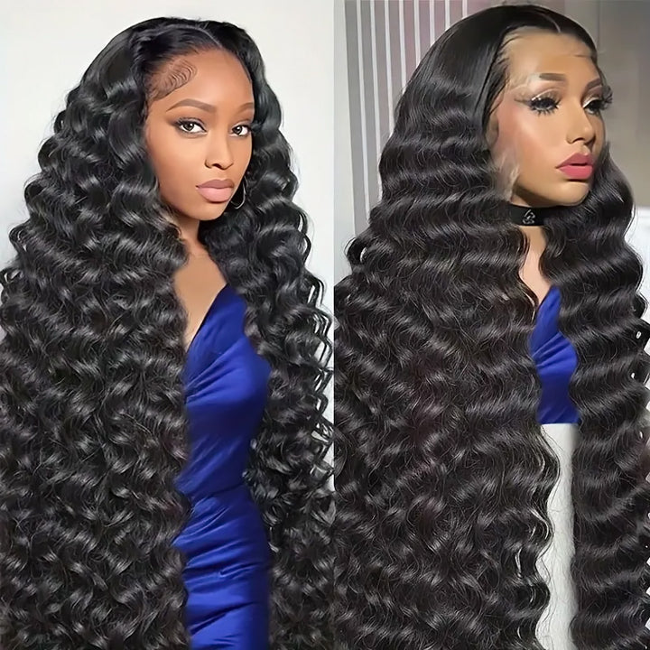 13x6 Loose Deep Wave Lace Front Wigs Human Hair All-Day Comfort Glueless Wigs with Bleached Knots - AlloveHair