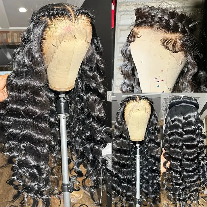 13x6 Loose Deep Wave Lace Front Wigs Human Hair All-Day Comfort Glueless Wigs with Bleached Knots - AlloveHair