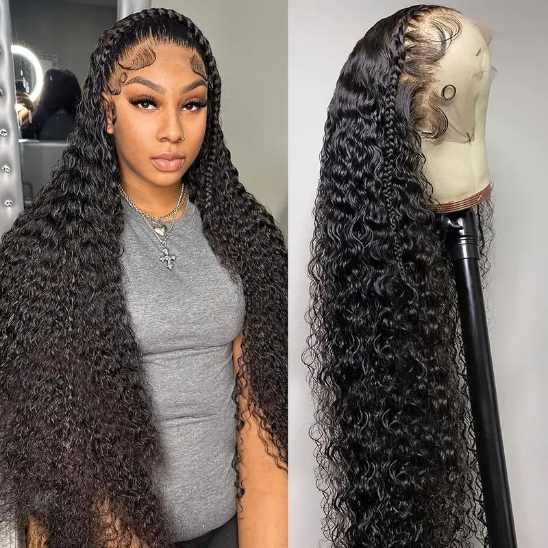 Glueless Water Wave Full Lace Wig | Drawstring Adjustable | 100% Brazilian Hair | HD Undetectable Lace - AlloveHair