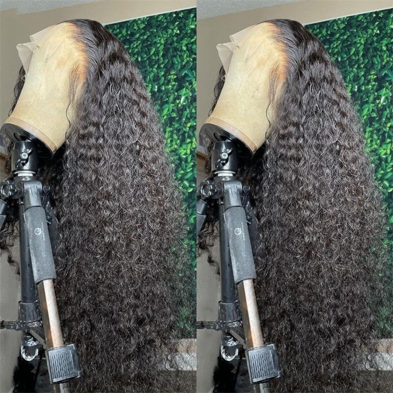 13x6 Transparent Lace Front Human Hair Wigs Kinky Curly Hair with Pre Plucked