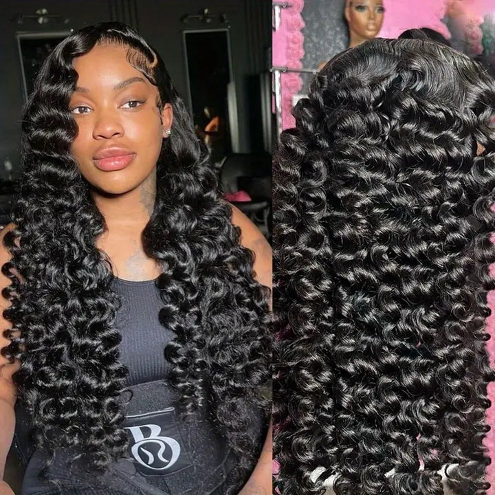 13x6 Loose Deep Wave Lace Front Wigs Human Hair All-Day Comfort Glueless Wigs with Bleached Knots - AlloveHair