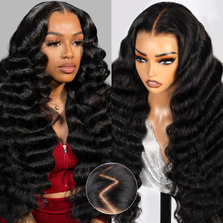 Allove 7x6 Loose Deep Wave Glueless Wigs Human Hair 30 Inch Parting Max Lace Front Wigs Drawstring Wigs for Women - AlloveHair