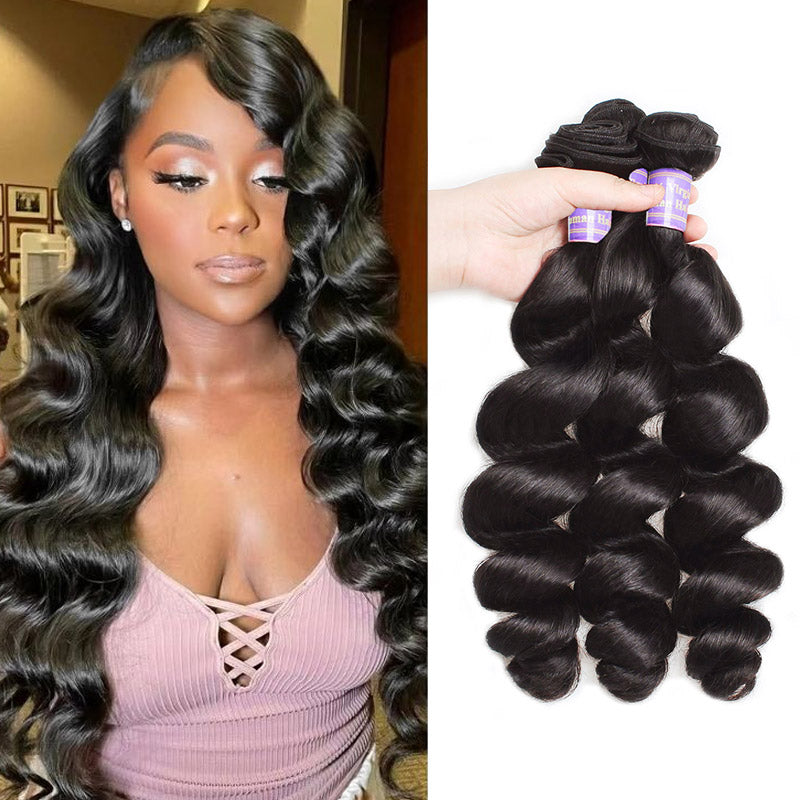 Allove Hair Indian 3 Bundles Loose Wave Virgin Human Hair - AlloveHair