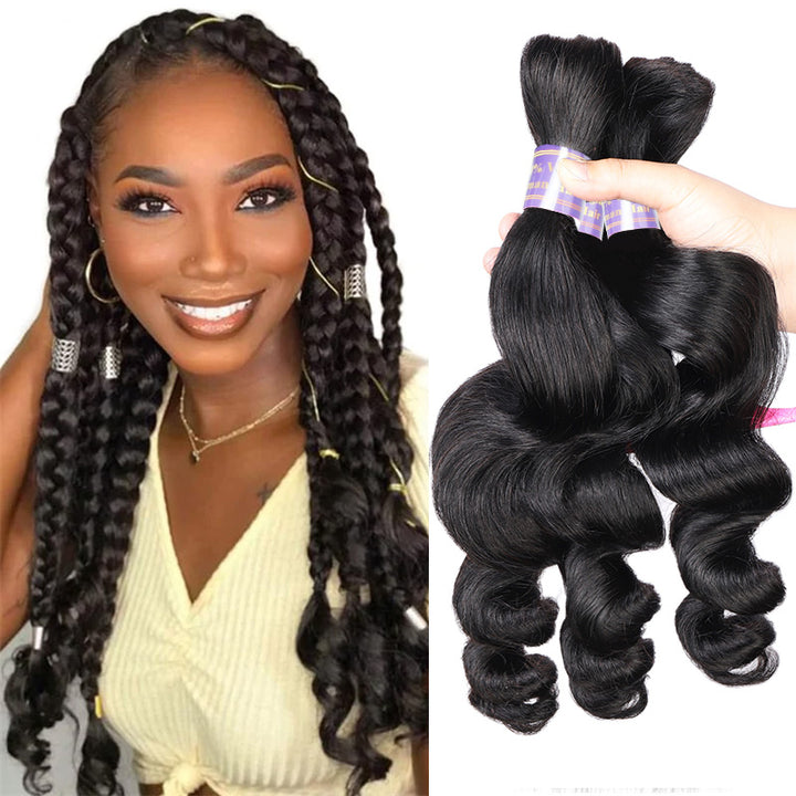 Allove Hair Loose Wave Bulk Virgin Human Hair Micro Braids Extension No Weft - AlloveHair