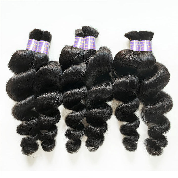 Allove Hair Loose Wave Bulk Virgin Human Hair Micro Braids Extension No Weft - AlloveHair