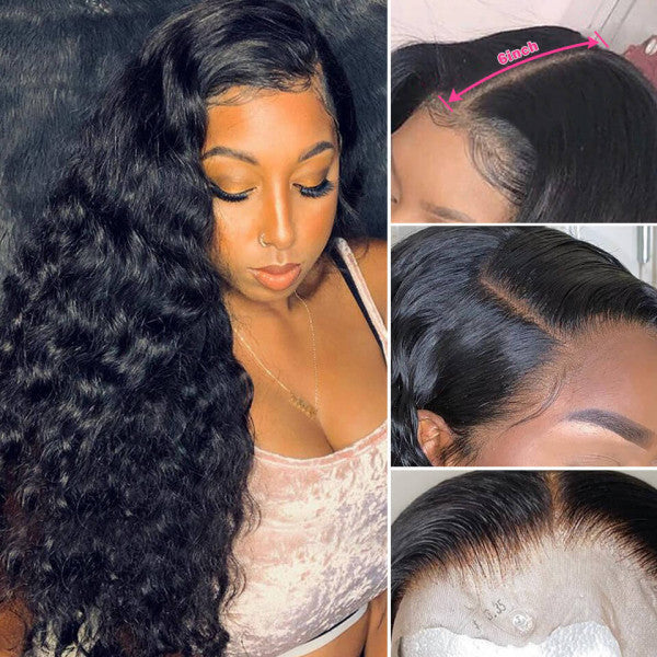 Allove Hair Invisible 13*6 Loose Deep Wave Hair Transparent HD Lace Front 30 Inch Glueless Wigs