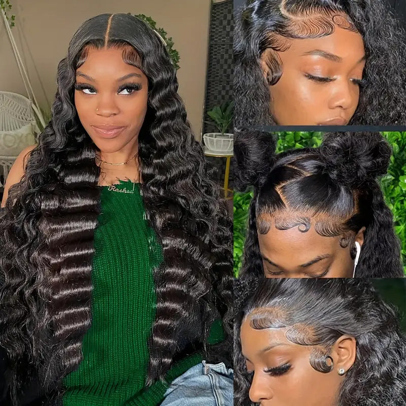 Allove Pull Go Drawstring Glueless Wig 13x6 Loose Deep Wave Invisible HD Lace Front Wig - AlloveHair