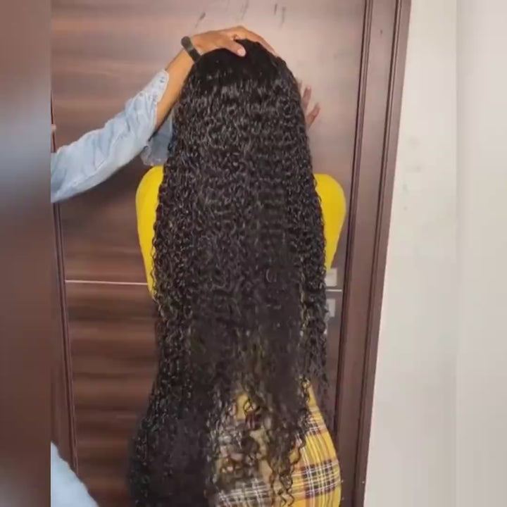 Extra Long 40 Inch Wig | 13x4 HD Lace Wig | Defined Curly Human Hair | Glueless Optional