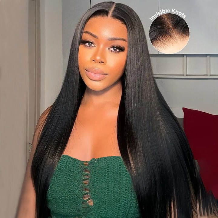 Bleached Knots Ready To Wear Wig | Straight Hair 5x5 HD Lace Closure Wig 100% Human Hair - AlloveHair