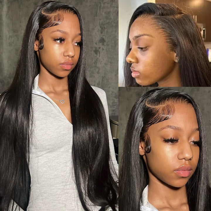 Allove Pull Go Drawstring Glueless Wig 13x6 Full Lace Front Wig Virgin Straight Human Hair - AlloveHair