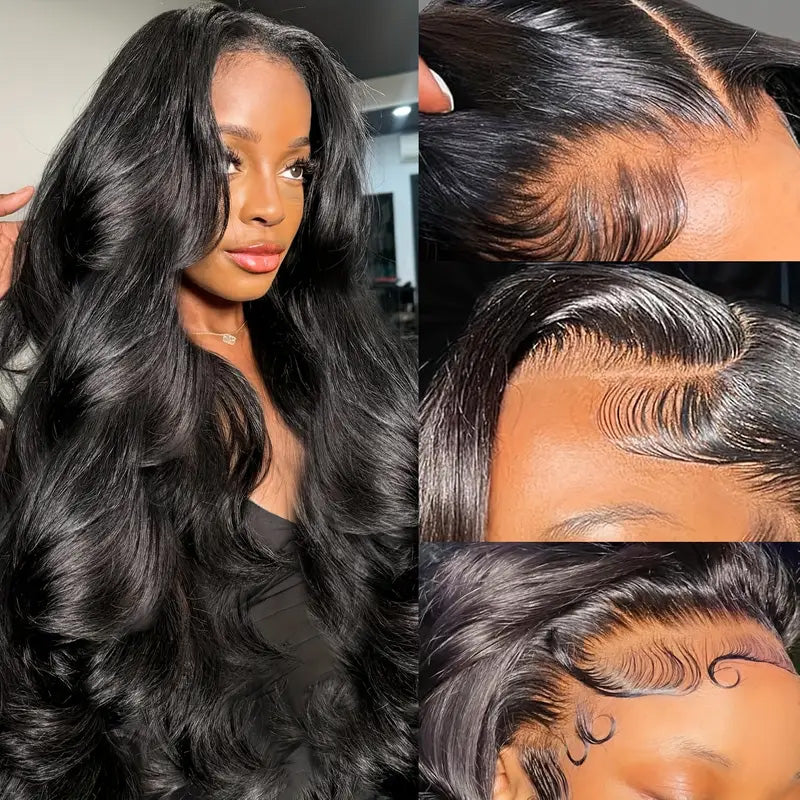 Allove Glueless 13x6 Lace Frontal Wig Pre-Plucked Body Wave Pull and Go Drawstring Human Hair Wigs - AlloveHair