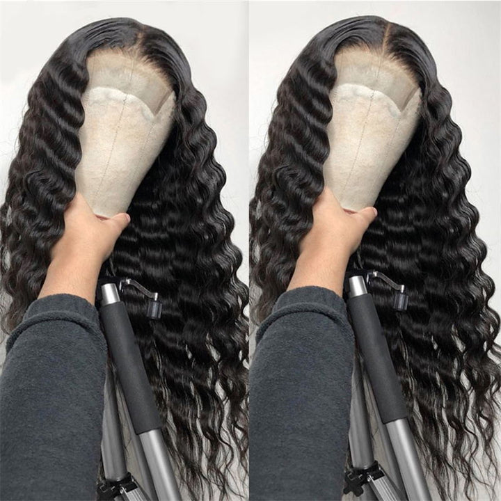 HD Invisible 5x5 Glueless Lace Closure Wig Loose Deep Wave Wear Go Wigs 200% Density