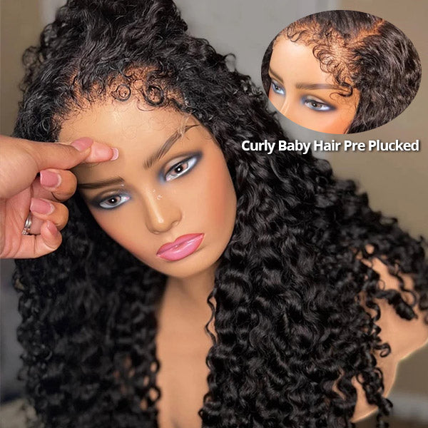 4C Edges Deep Wave Kinky Edges 4x4/13x4 Undetectable Lace Front Wig with Pre Plucked