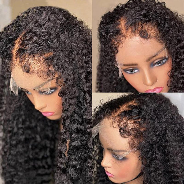 4C Edges Deep Wave Kinky Edges 4x4/13x4 Undetectable Lace Front Wig with Pre Plucked