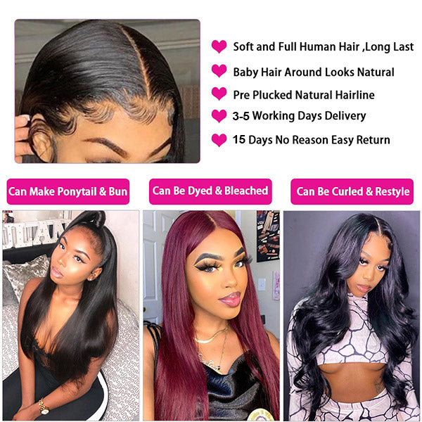 Allove Straight Hair Lace Front Wig 10A Grade Virgin Remy Human Hair Wigs - AlloveHair