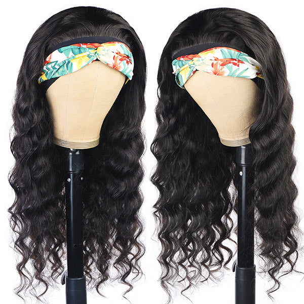 Loose Deep Wave Headband Wig Human Hair Non Lace Wig For Black Women