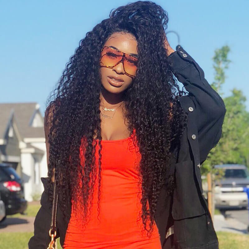 Allove Hair Brazilian Kinky Curly 3 Bundles Virgin Human Hair