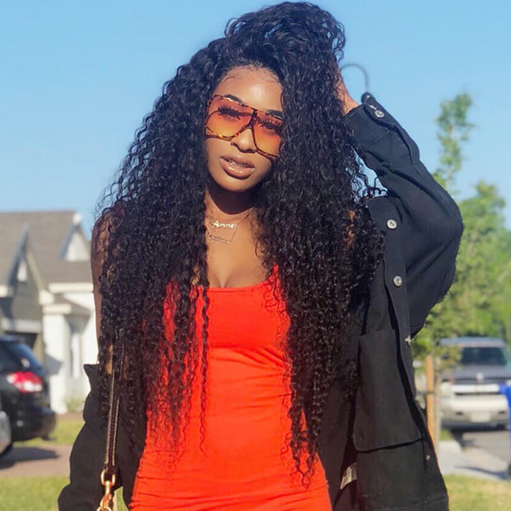 Allove Hair Brazilian Kinky Curly 3 Bundles Virgin Human Hair