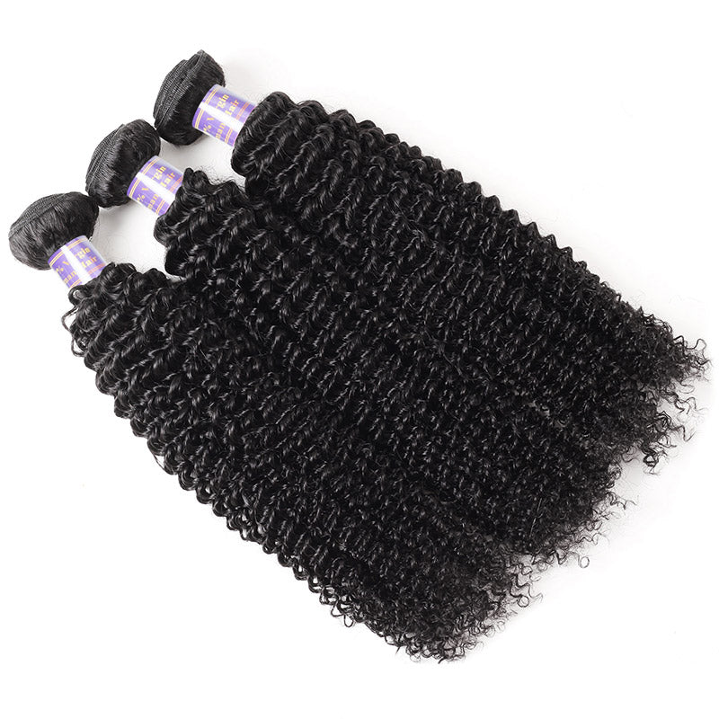 Allove Hair Indian Kinky Curly 3 Bundles Virgin Human Hair : ALLOVEHAIR