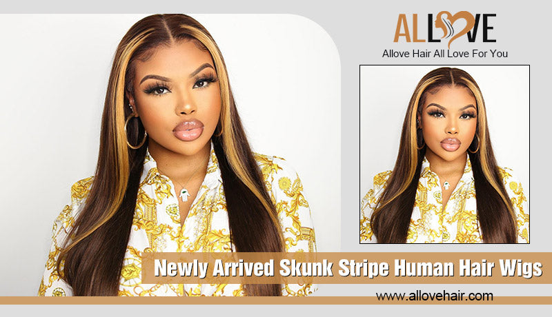 Newly Arrived Skunk Stripe Human Hair Wigs