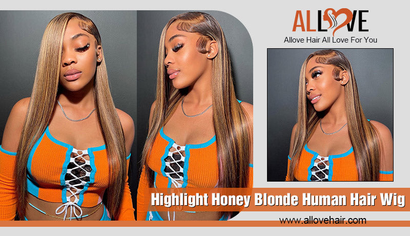 Highlight Honey Blonde Human Hair Wig