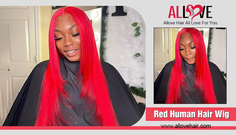 Red Human Hair Wig