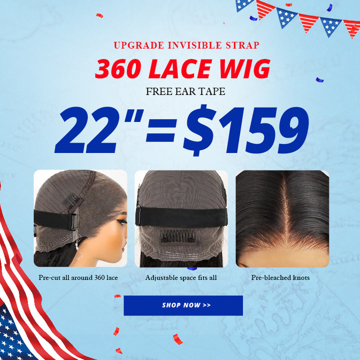 22'' = $159 Allove New Invisi-Drawstring Snug Fit 360 Lace Frontal Pre-Cut & Pre-Bleached Ready To Wear Human Hair Wig
