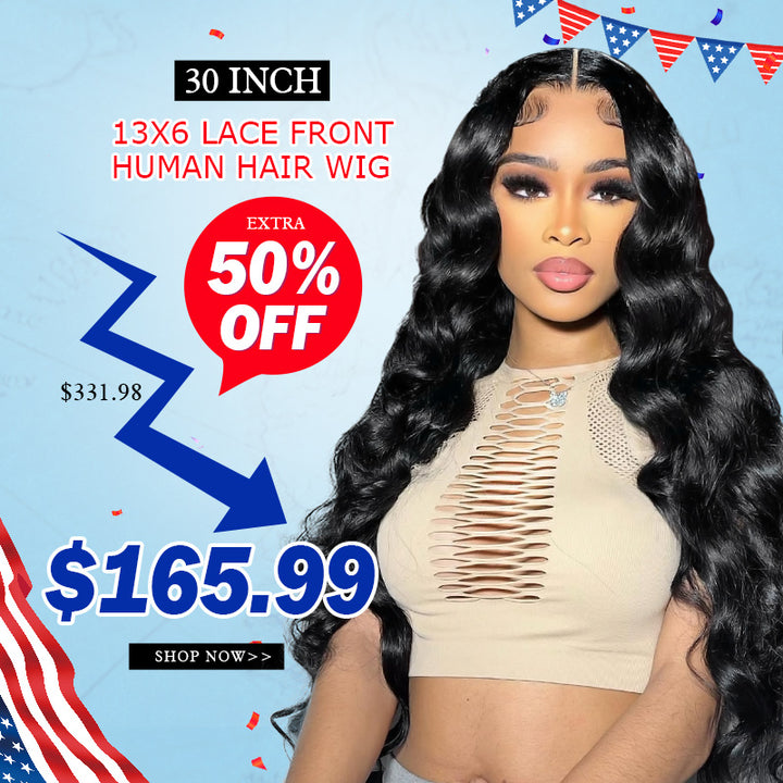 [Add to Cart 50% Off Automatically] 13x6 Lace front Wigs 30'' $165.99 180% Density Pre Everything