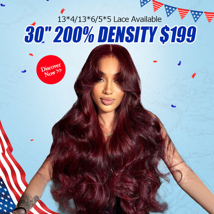 [ 30'' 200% Density= $199] 99J Burgundy Pre Cut & Pre Plucked & Bleached Knots Transparent HD Lace Ready To Wear Wigs