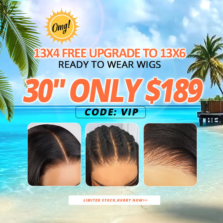 [32'' = 30'' Same Price $189] Pre Cut & Pre Plucked & Bleached Knots Ready To Wear 13*4 Lace Front Long Wigs 180% Density