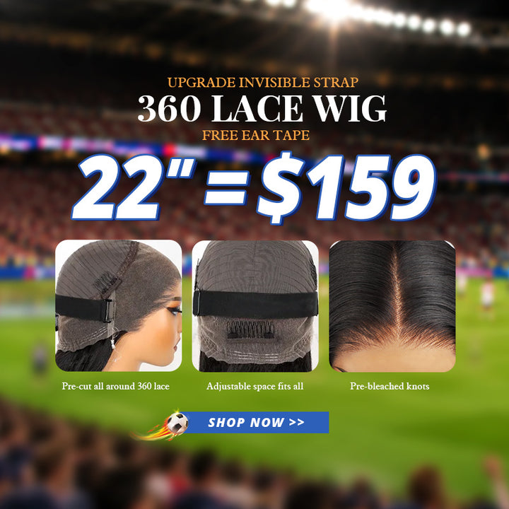22'' = $159 Allove New Invisi-Drawstring Snug Fit 360 Lace Frontal Pre-Cut & Pre-Bleached Ready To Wear Human Hair Wig