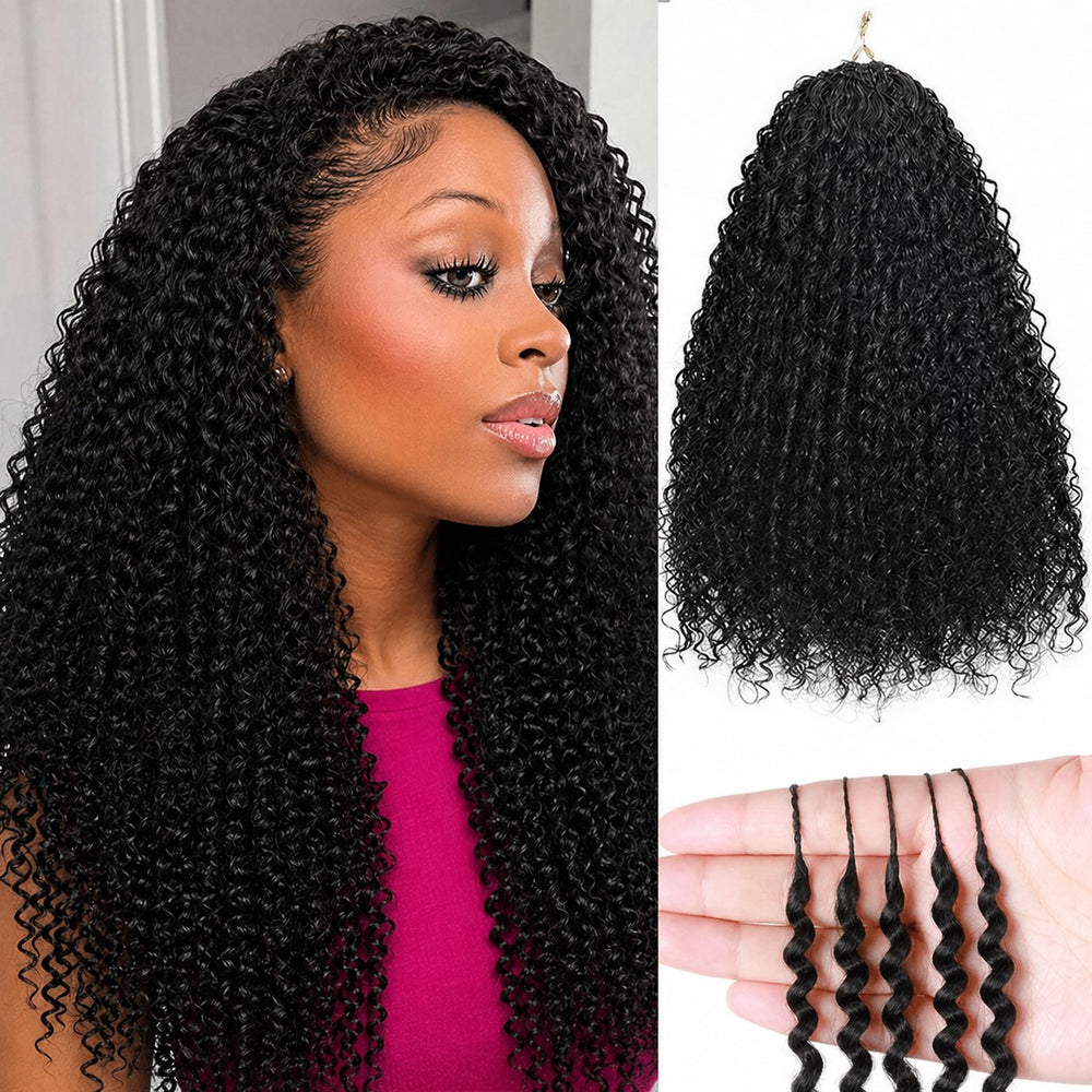 Afro Kinky Curly Crochet Human Hair For Braiding Pre-Separated Crochet Feather Hair Extensions 100% Human Hair - AlloveHair