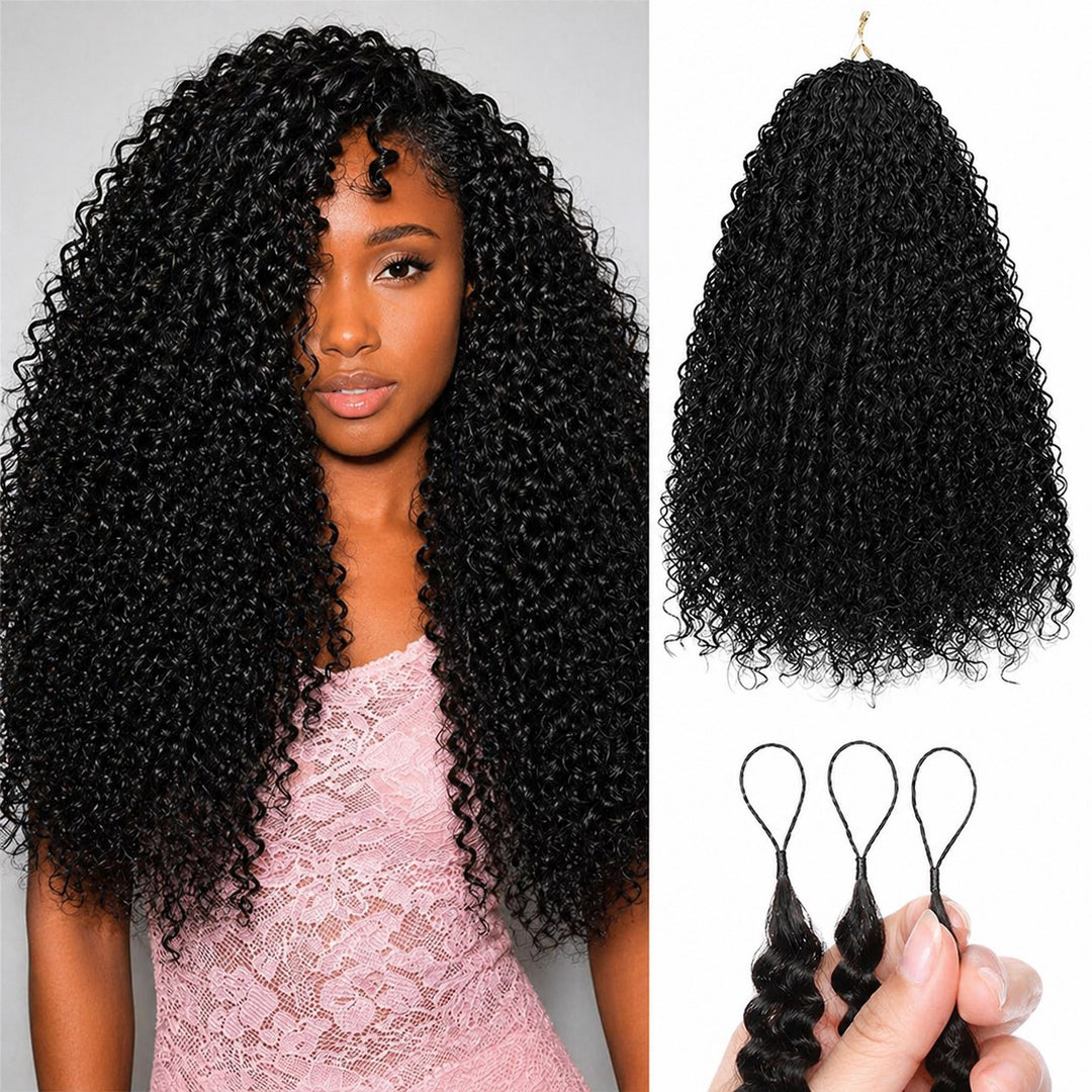 Afro Kinky Curly Crochet Human Hair For Braiding Pre-Separated Crochet Feather Hair Extensions 100% Human Hair - AlloveHair