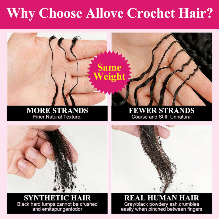 Afro Kinky Curly Crochet Human Hair For Braiding Pre-Separated Crochet Feather Hair Extensions 100% Human Hair - AlloveHair