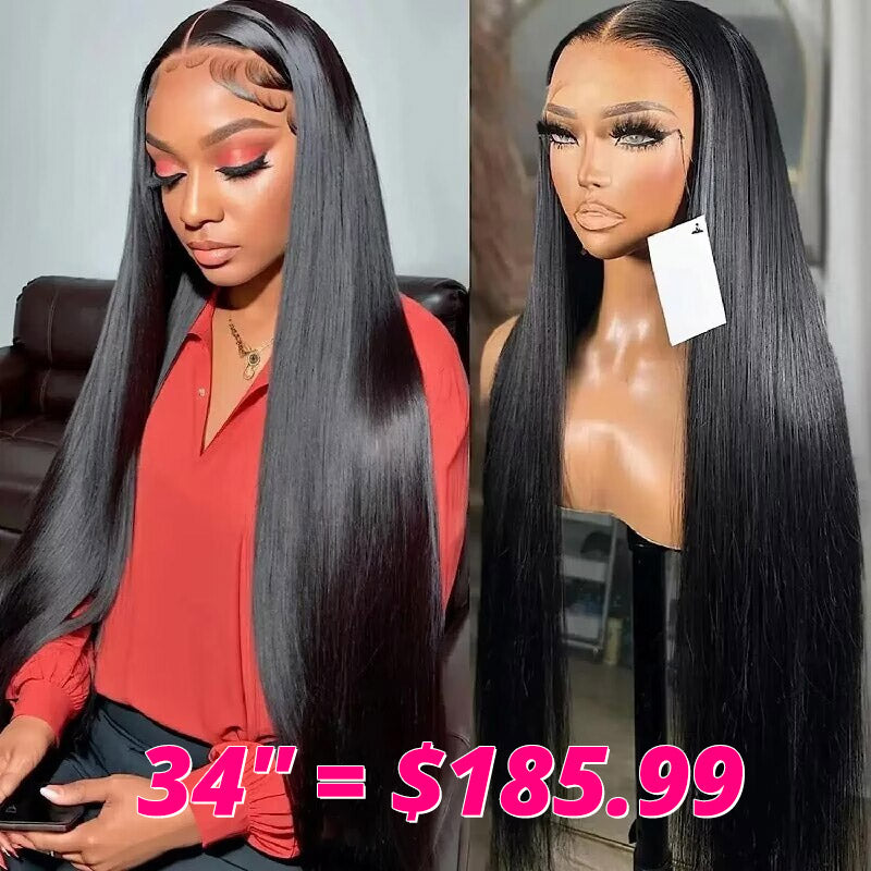 [Mother's Day Sale] $185.99 For 13x4 Straight Hair Lace Front 34'' Long Wigs USA Shipping