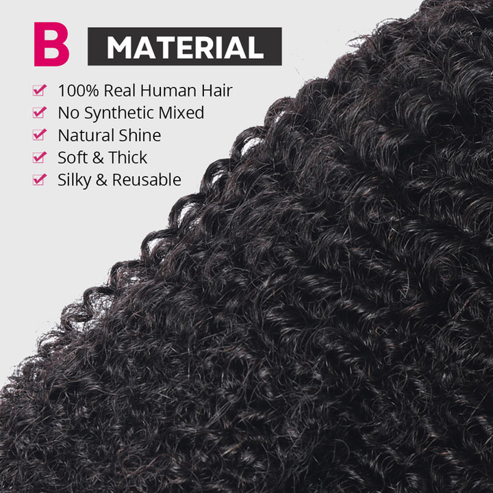 Afro Kinky Curly Virgin Brazilian Human Hair Extensions 100% Virgin Human Hair Bundles - AlloveHair