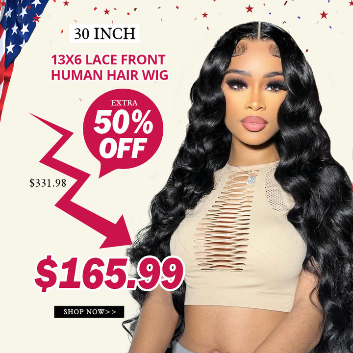[Add to Cart 50% Off Automatically] 13x6 Lace front Wigs 30'' $165.99 180% Density Pre Everything