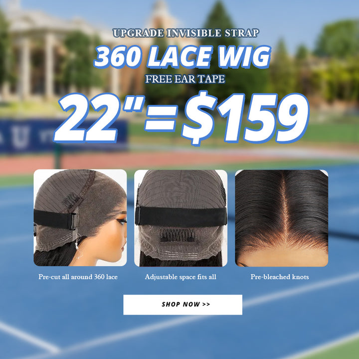 22'' = $159 Allove New Invisi-Drawstring Snug Fit 360 Lace Frontal Pre-Cut & Pre-Bleached Ready To Wear Human Hair Wig