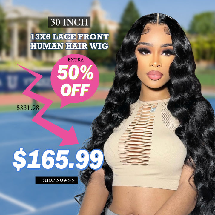 [Add to Cart 50% Off Automatically] 13x6 Lace front Wigs 30'' $165.99 180% Density Pre Everything
