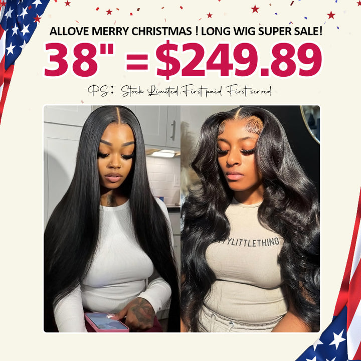 [ 70% OFF - No Code Needed] Long 38"= $249.89 Straight/Body Wave Lace Front Human Hair Wig 150% Density