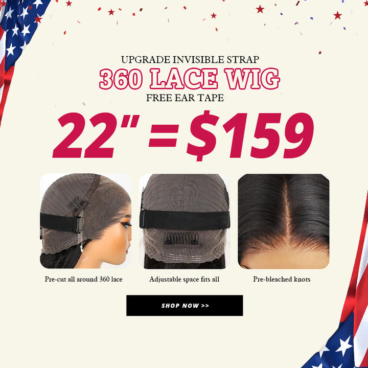 22'' = $159 Allove New Invisi-Drawstring Snug Fit 360 Lace Frontal Pre-Cut & Pre-Bleached Ready To Wear Human Hair Wig