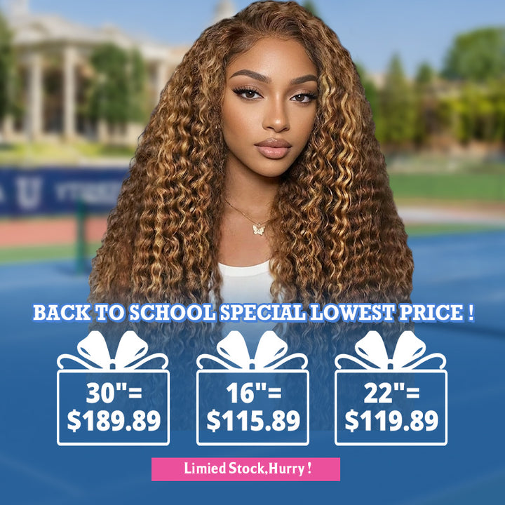 [ 70% OFF - No Code Needed] 13x4 30''= $189.89 13x6 30'' = $199.89 P4/27 Highlight Pre Cut & Pre-plucked & Bleached Knots Ready To Wear Lace Front Wig 180% Density