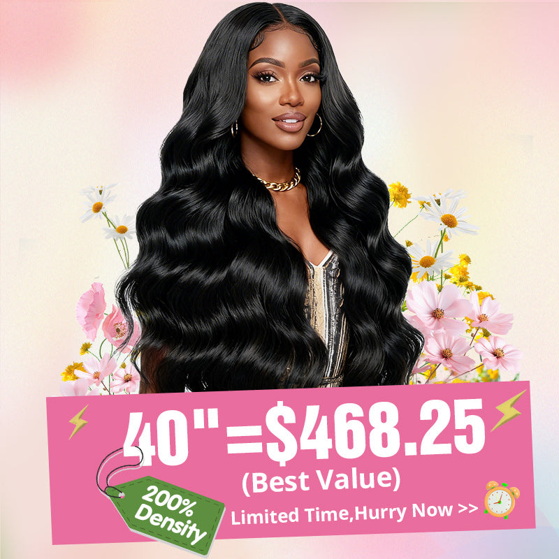 200% Density 40 Inches Long Wigs 13x4 HD Lace Front Wigs with Pre Plucked Hairline - AlloveHair
