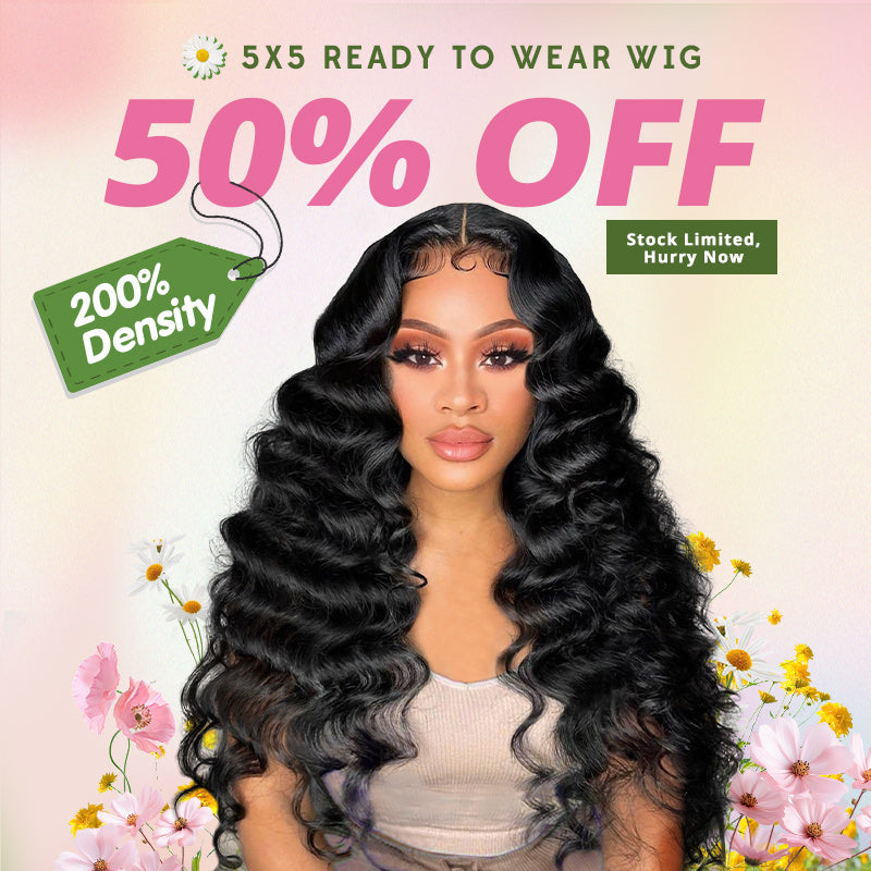 [50% OFF - No Code Needed] 200% Density Pre Cut Lace & Pre Plucked & Bleached Knots Ready To Wear 5x5 Lace Closure Wigs - AlloveHair