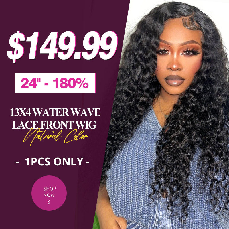 [Mother's Day Sale] 13x4 Water Wave Lace Front Wig 24'' 180% $149.99 1Pcs Only