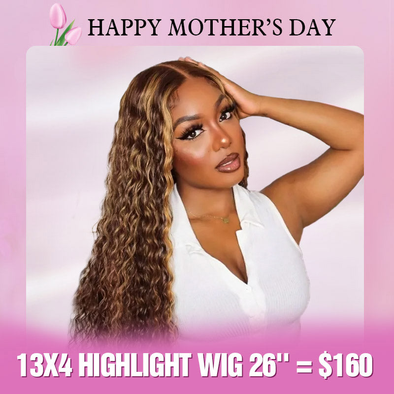 [Mother's Day Sale] Allove Hair 13x4 Highlight Human Hair Lace Front Wigs