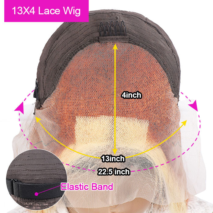 Orange Ginger Ombre Blonde 613 Glueless HD Lace Frontal Straight Wig Transparent Lace Front Wigs For Women